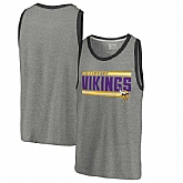 Minnesota Vikings NFL Pro Line by Fanatics Branded Iconic Collection Onside Stripe Tri-Blend Tank Top - Heathered Gray,baseball caps,new era cap wholesale,wholesale hats